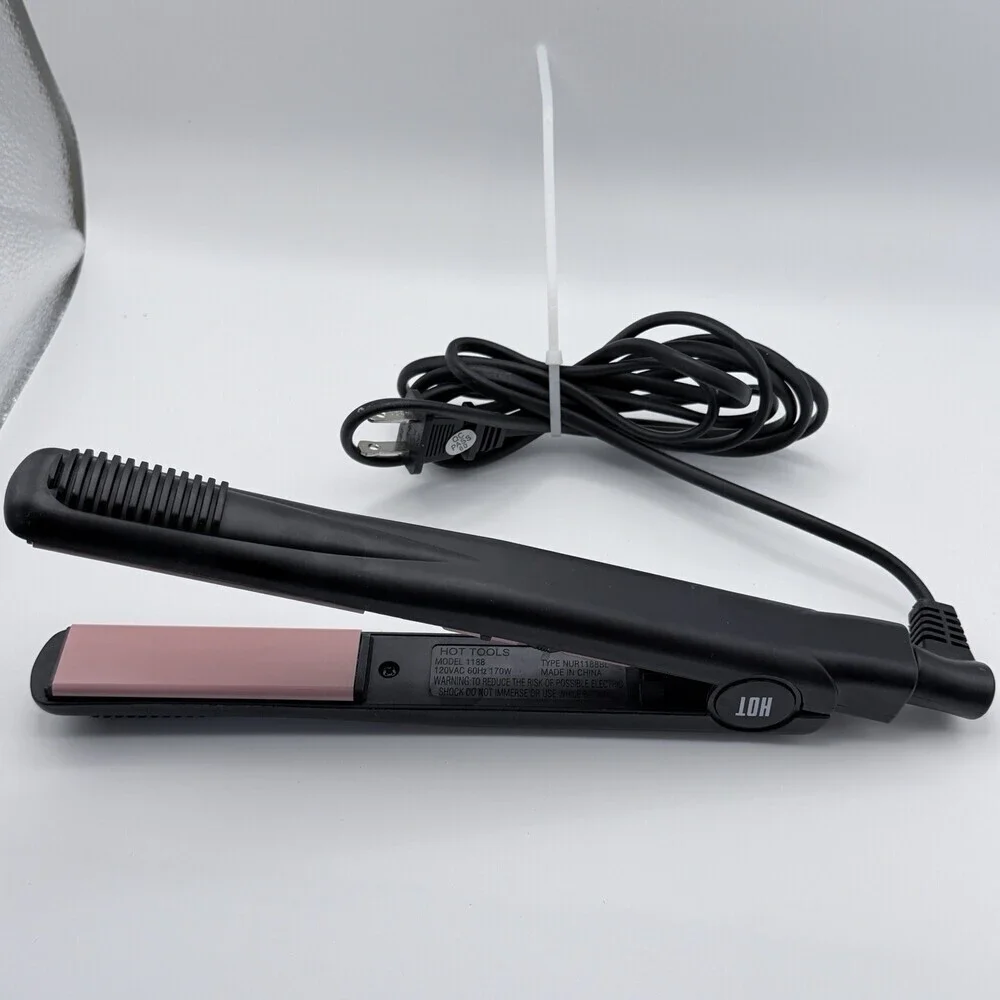 Hot Tools Professional 1 in Salon Flat Iron 1188 Pink Ceramic Hair Straightener